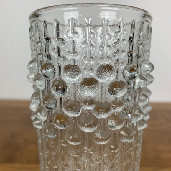 Sklo Union Vase Candle Drip Wax Czech Art Glass Vintage Clear Textured MCM - Picture 9 of 10